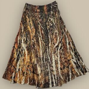 Reba Maxi Skirt Women’s Medium Flowy Boho Western Knit Animal Print Festival Y2K